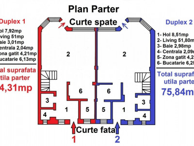 Ovidiu – Semicentral - Vila P+1 tip duplex pentru 2 familii 